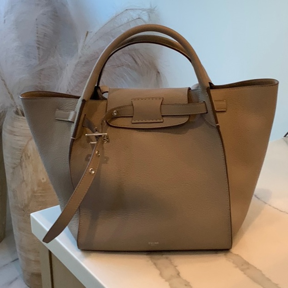 Celine Tan Leather Tote Bag